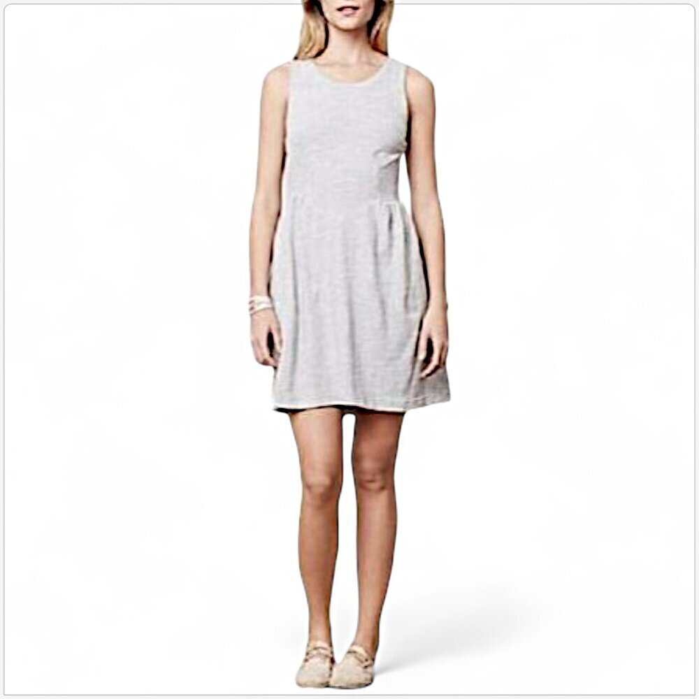 Anthropologie Lilka Gray Spacedye Sleeveless Smocked Stretch Tank Dress Size XS